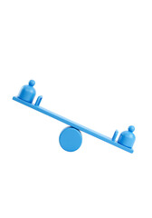 3D Render Illustration Of A Blue Seesaw Isolated On A Transparent Background