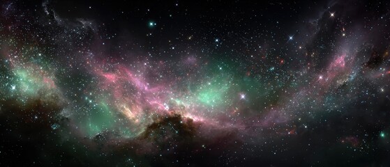 Vast Expansive Galaxy with Bright Stars and Colorful Nebulae Deep Space Astronomy Background for Science and Space Exploration