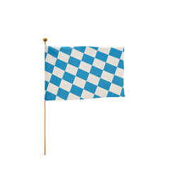 3D Render of a Checkered Blue And White Flag Against Transparent Background