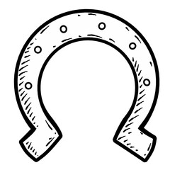 Sketch black and white horseshoe