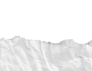 Crumped White Paper with Turn Edges Isolated