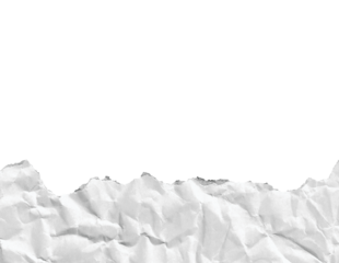 Crumped White Paper with Turn Edges Isolated