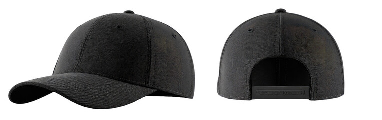 Dark gray baseball cap, front and back views (2)