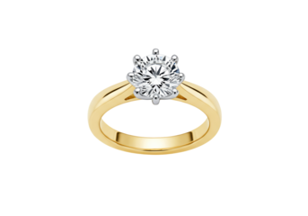 Gold ring with central diamond transparent background jewelry accessory engagement wedding symbol