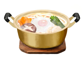 鍋焼きうどん（両手鍋）鍋敷き付き