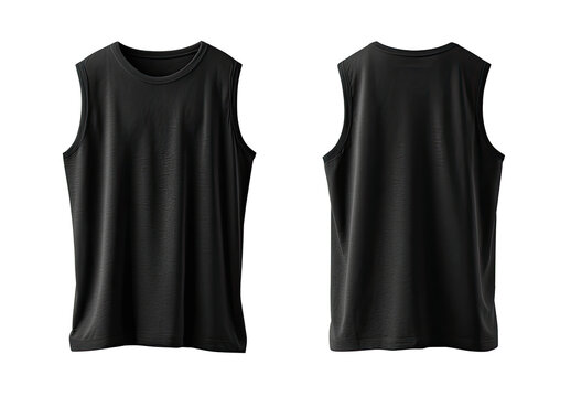 Black sleeveless top, front and back views (3)
