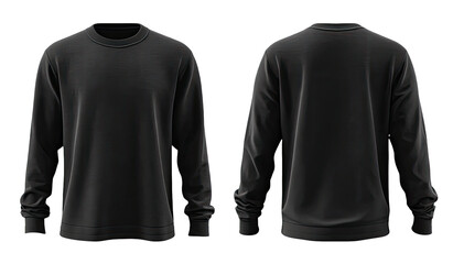 Front and back view of a dark gray sweatshirt