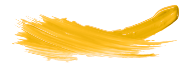 Yellow watercolor brush isolated on transparent background