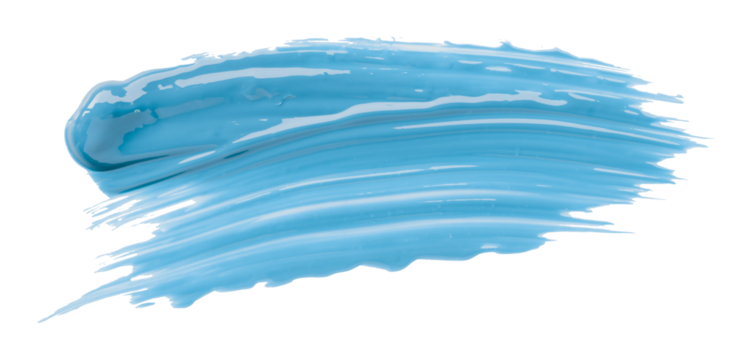 Light blue watercolor brush isolated on transparent background