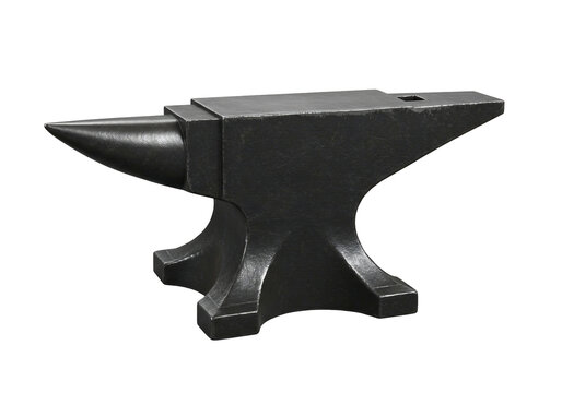Metal anvil 3 d render of steel workbench for metal shaping