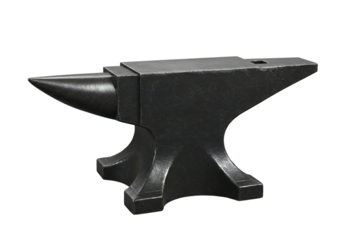 Metal anvil 3 d render of steel workbench for metal shaping