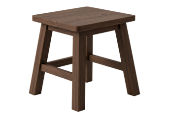 Simple wooden stool dark brown square seat minimalist design home decor furniture interior