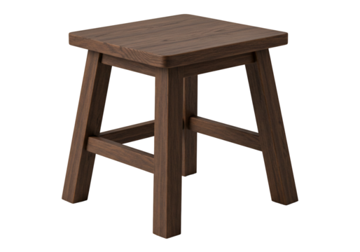 Simple wooden stool dark brown square seat minimalist design home decor furniture interior