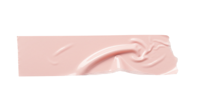Pale pink wrinkled adhesive tape with transparent background