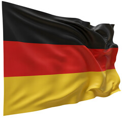 Naklejka premium 3D Render Of Waving German Flag Isolated On Transparent Background