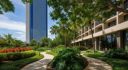 Scenic view of the Ilikai Hotel and Residences in Waikiki Honolulu Hawaii
