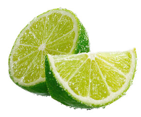 Close-up of two lime slices