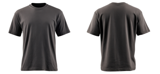 Gray Blank T-Shirt Front and Back View (2)