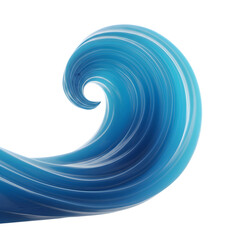 3D Rendered Blue Wave Illustration Isolated on Transparent Background