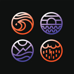 Nature inspired gradient shapes and elements. Perfect for eco design, organic branding, posters, digital art, backgrounds, and creative projects