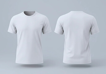 White t-shirt mockup front and back view with blank template