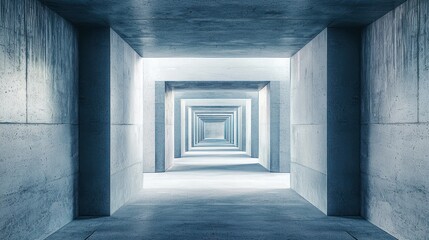 Modern concrete hallway