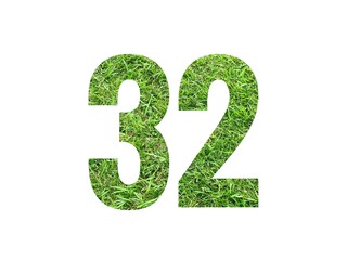 Design number 32 with grass texture isolated on white background