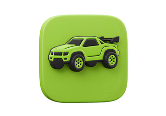 3D Rendered Green Car Illustration Isolated On A Transparent Background