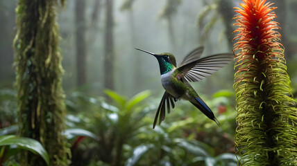 Spatuletail Hummingbird Zips Between