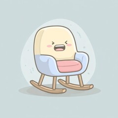Cute cartoon rocking chair illustration