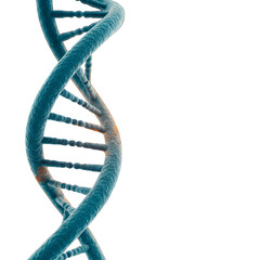 3D Rendered Illustration Of a Blue DNA Helix Strand Isolated on Black Transparent Background