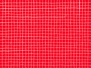 手描き背景　チェック　赤