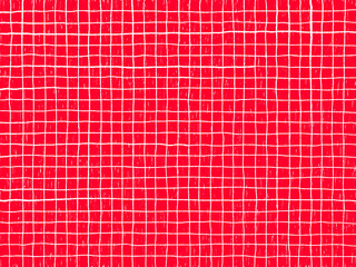 手描き背景　チェック　赤
