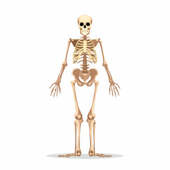 Human Skeleton Front View Labeled – Medical Educational AI-Generated Vector Illustration