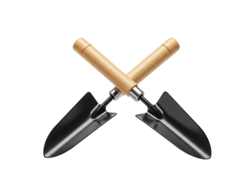 Gardening trowels tools isolated on transparent background