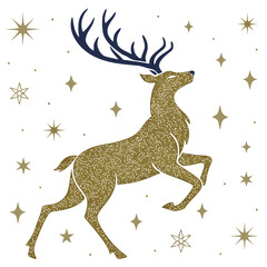 Obraz premium christmas card with deer