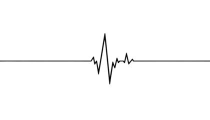 Simple minimalist black heartbeat line on a smooth light gray background for medical concept