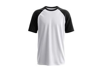 Blank white t-shirt with black raglan sleeves