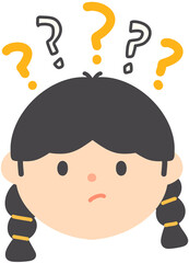 Curious Girl Character Hand Drawn Illustration