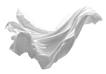 White fabric in dynamic, flowing drape