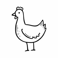 Cute Farm Chicken Doodle.eps