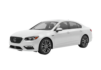Fototapeta premium White sedan car studio shot isolated transparent background