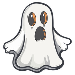 Obraz premium ghost, costume, halloween, festival, vector, transparent background, isolated, cute, funny, monster, icon