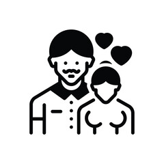 Black solid icon for love