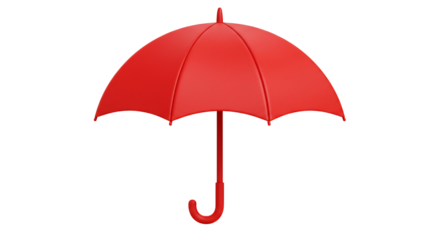 Red umbrella transparent background simple minimalist design