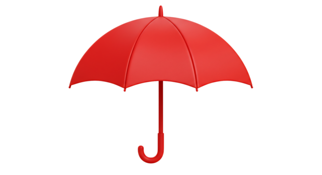 Red umbrella transparent background simple minimalist design