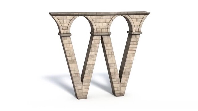 Stone Letter W, Architectural Design, 3D Model