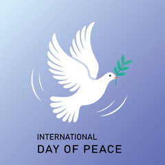 A peaceful and serene illustration celebrating the International Day of Peace, featuring a dove symbol, perfect for promoting peace initiatives, global unity, and social cause events.