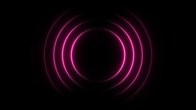 Abstract neon circle radio waves looping background. Abstract neon radio waves signal.Radio wave signal, radar concept.Radio waves seamless animation background video with alpha chanel.4k video