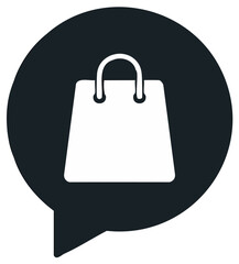 Shopping bag in speech bubble, online store marketing, e-commerce notification